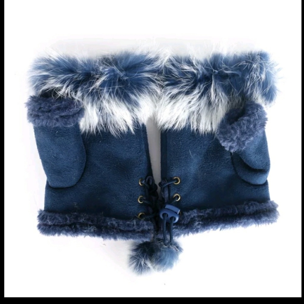 NWOT Women's Suede & Fur Fingerless Gloves